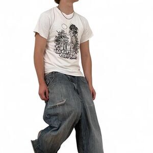 Huf Men's Blue and Grey T-shirt